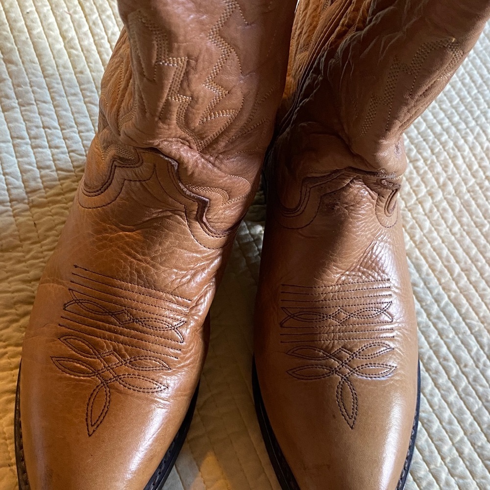 Laredo Men Sz 9 Jacksonville Collection 13" Cowboy Boots Deertan Foot & Top - Picture 7 of 8
